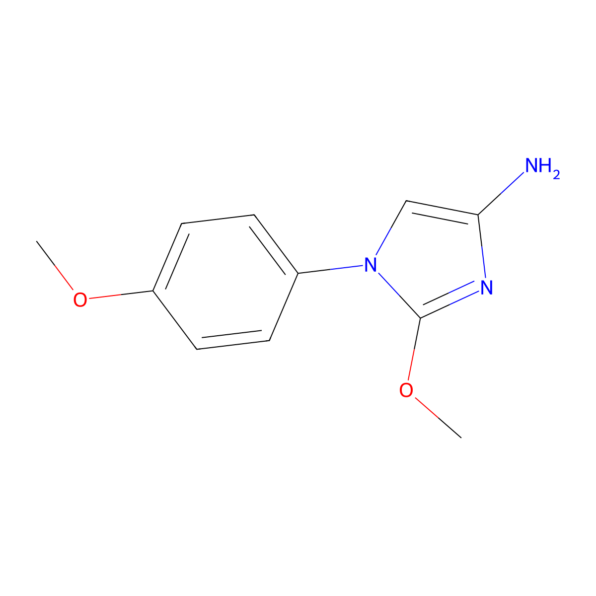 2-methoxy-1-(4-methoxyphenyl)-1H-imidazol-4-amine molecular structure, CAS 2294947-04-7