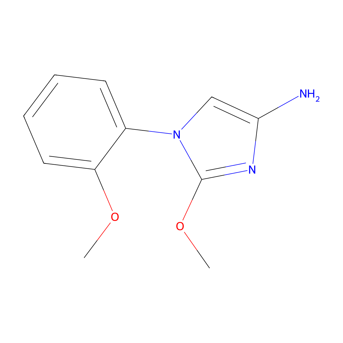 2-methoxy-1-(2-methoxyphenyl)-1H-imidazol-4-amine molecular structure, CAS 2294947-05-8