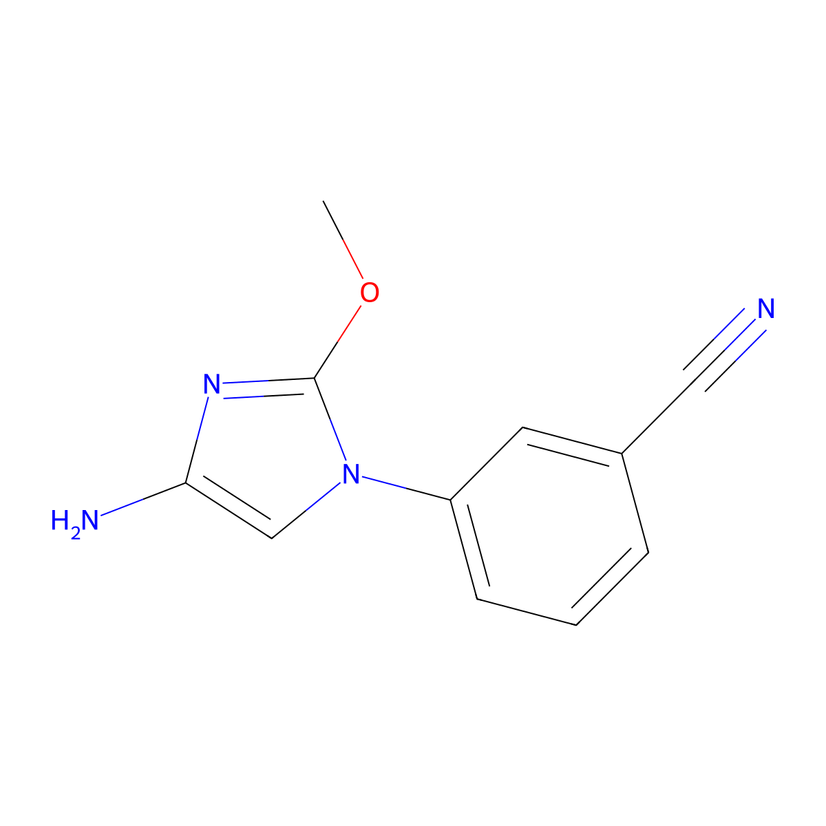 3-(4-amino-2-methoxy-1H-imidazol-1-yl)benzonitrile molecular structure, CAS 2294947-10-5