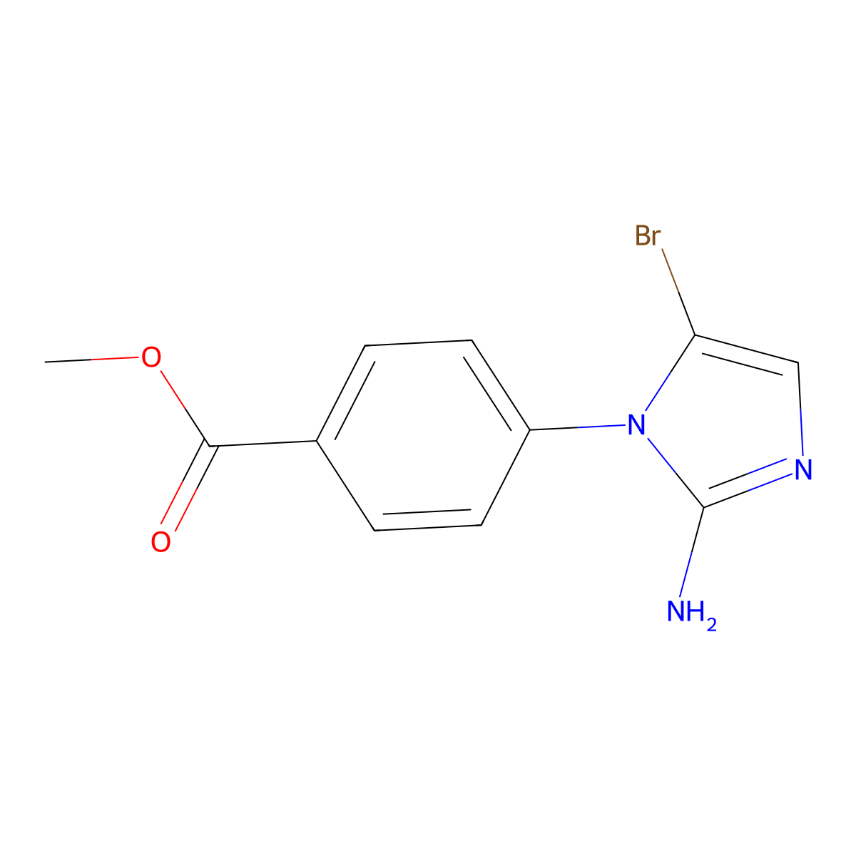 methyl 4-(2-amino-5-bromo-1H-imidazol-1-yl)benzoate molecular structure, CAS 2294947-14-9