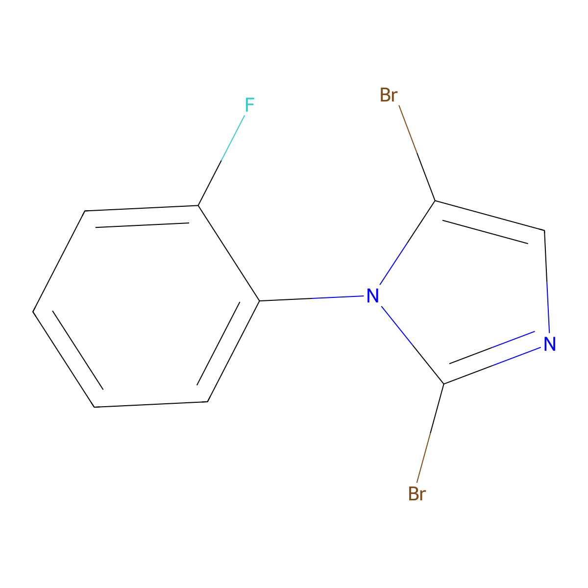 2,5-dibromo-1-(2-fluorophenyl)-1H-imidazole molecular structure, CAS 2294947-16-1
