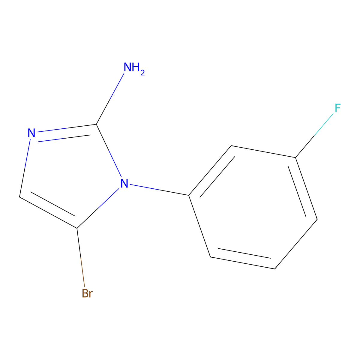5-bromo-1-(3-fluorophenyl)-1H-imidazol-2-amine molecular structure, CAS 2294947-24-1