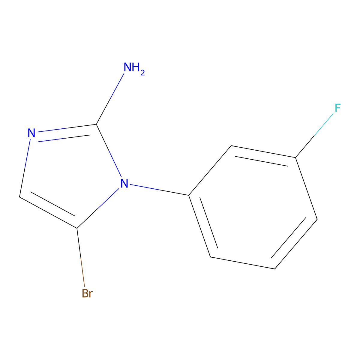 5-bromo-1-(3-fluorophenyl)-1H-imidazol-2-amine molecular structure, CAS 2294947-24-1