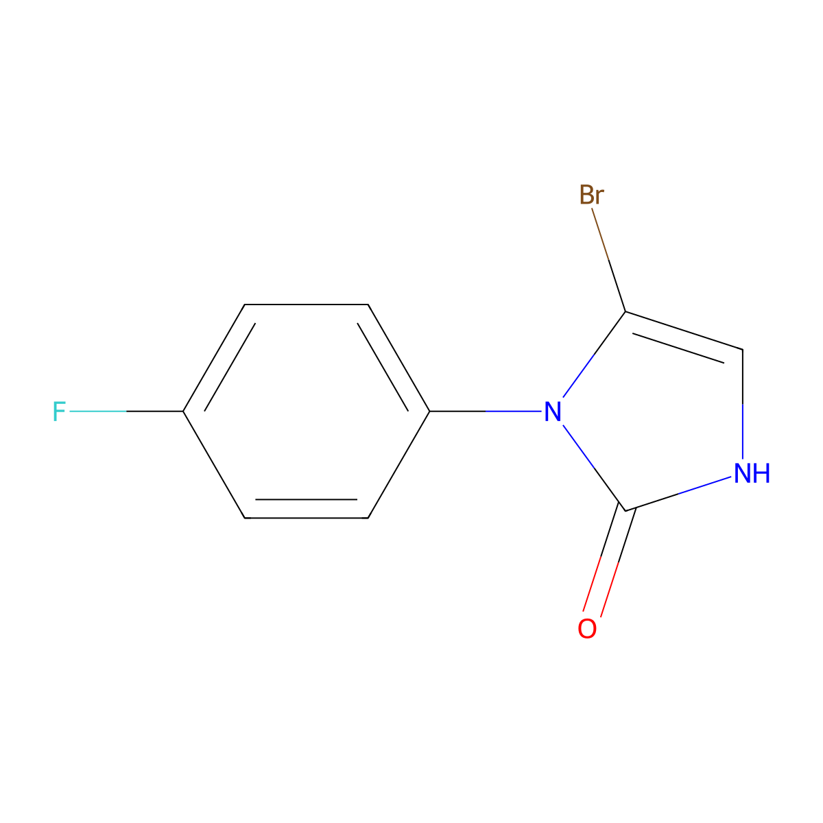 5-bromo-1-(4-fluorophenyl)-1,3-dihydro-2H-imidazol-2-one molecular structure, CAS 2294947-26-3