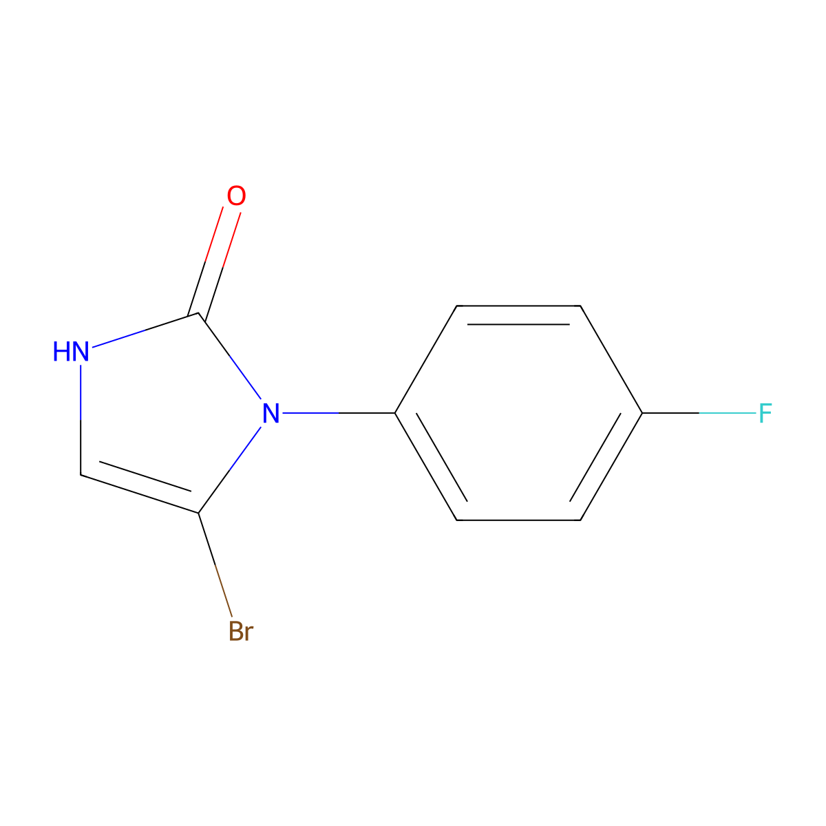5-bromo-1-(4-fluorophenyl)-1,3-dihydro-2H-imidazol-2-one molecular structure, CAS 2294947-26-3