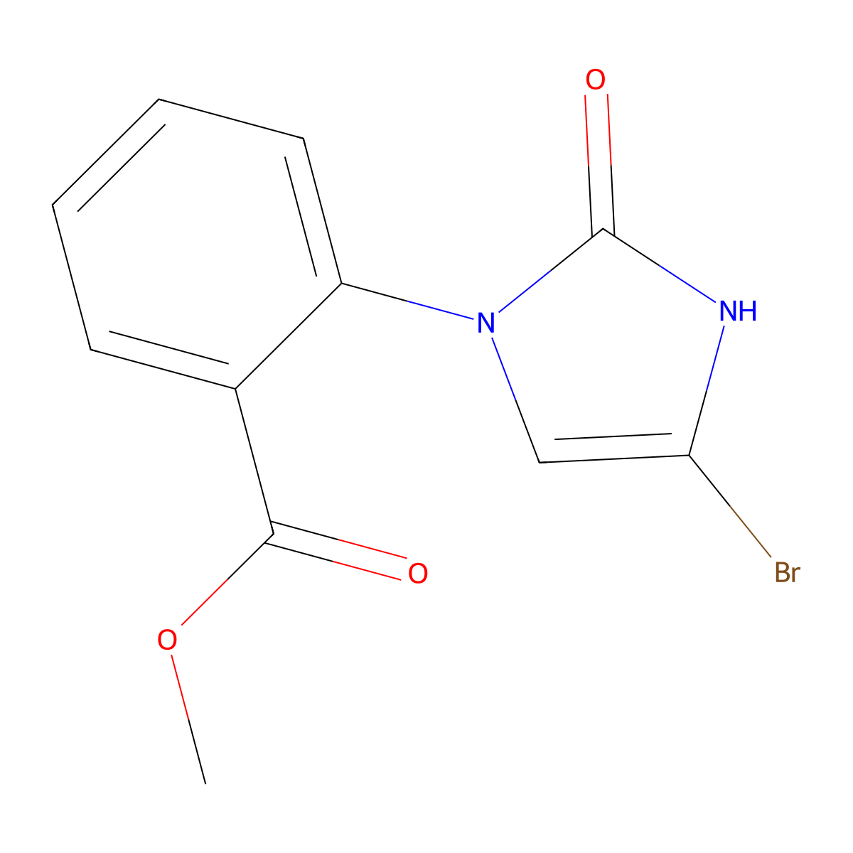 methyl 2-(4-bromo-2-oxo-2,3-dihydro-1H-imidazol-1-yl)benzoate molecular structure, CAS 2294947-29-6
