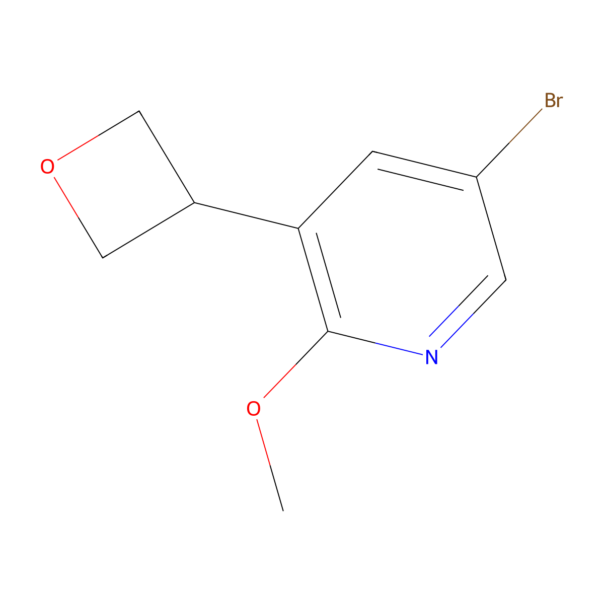 5-Bromo-2-methoxy-3-(oxetan-3-yl)pyridine molecular structure, CAS 2294947-30-9