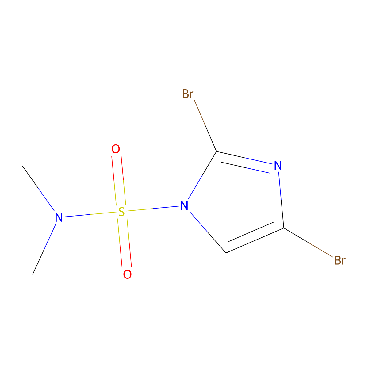 2,4-dibromo-N,N-dimethyl-1H-imidazole-1-sulfonamide molecular structure, CAS 2294947-31-0