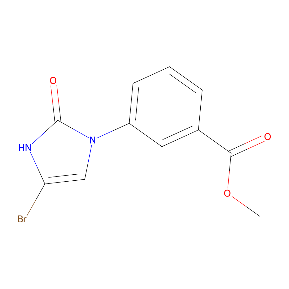 methyl 3-(4-bromo-2-oxo-2,3-dihydro-1H-imidazol-1-yl)benzoate molecular structure, CAS 2294947-32-1