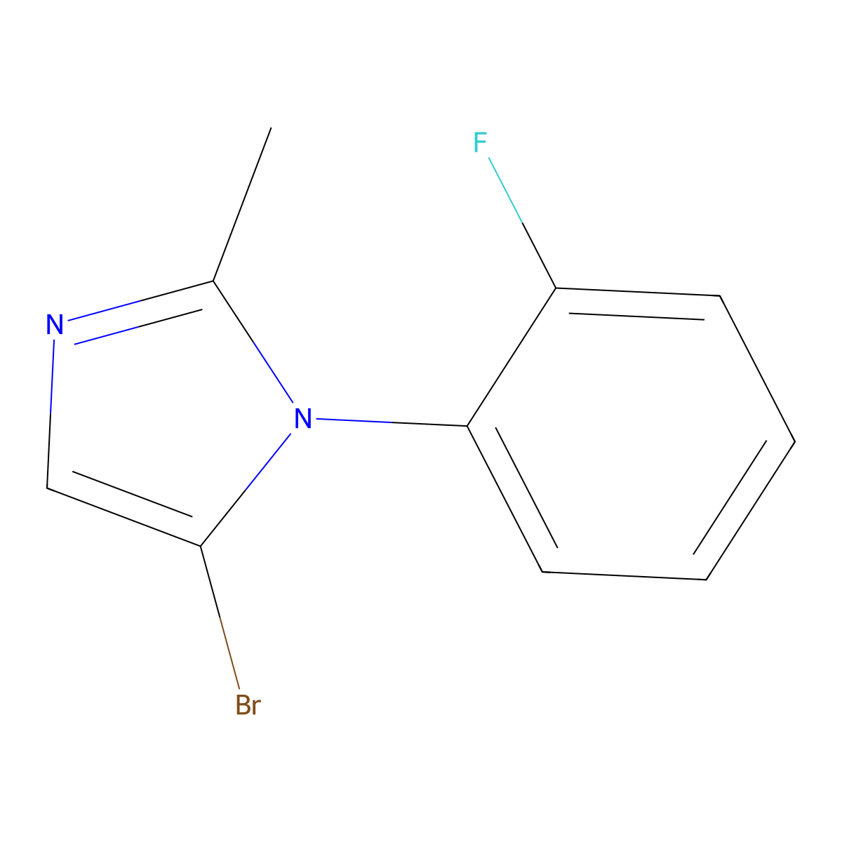 5-bromo-1-(2-fluorophenyl)-2-methyl-1H-imidazole molecular structure, CAS 2294947-36-5