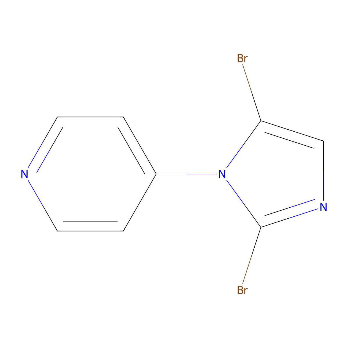 4-(2,5-dibromo-1H-imidazol-1-yl)pyridine molecular structure, CAS 2294947-39-8