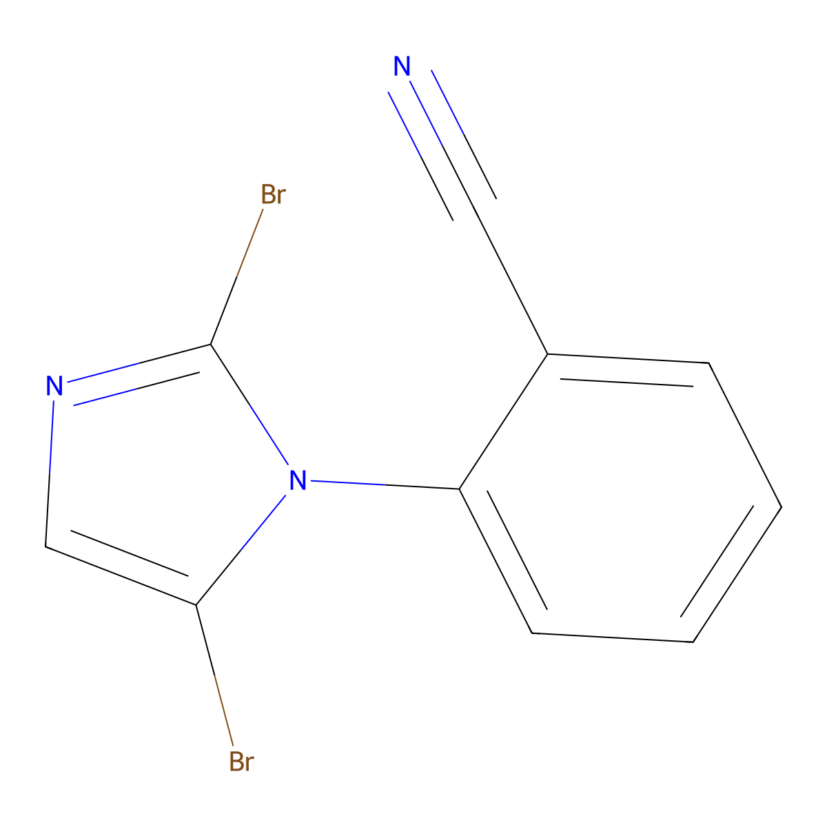 2-(2,5-dibromo-1H-imidazol-1-yl)benzonitrile molecular structure, CAS 2294947-42-3