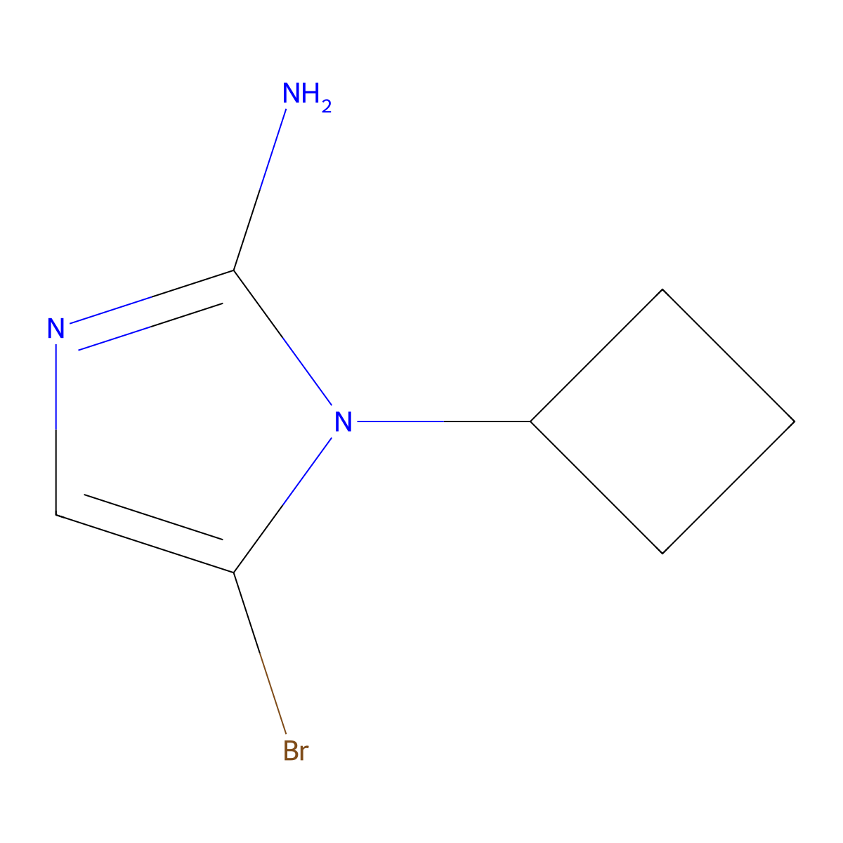 5-bromo-1-cyclobutyl-1H-imidazol-2-amine molecular structure, CAS 2294947-43-4