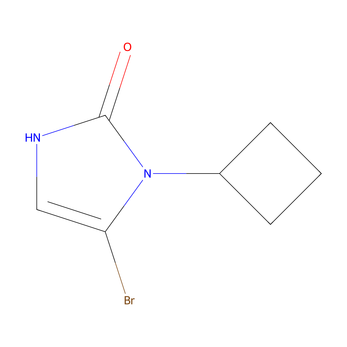 5-bromo-1-cyclobutyl-1,3-dihydro-2H-imidazol-2-one molecular structure, CAS 2294947-48-9