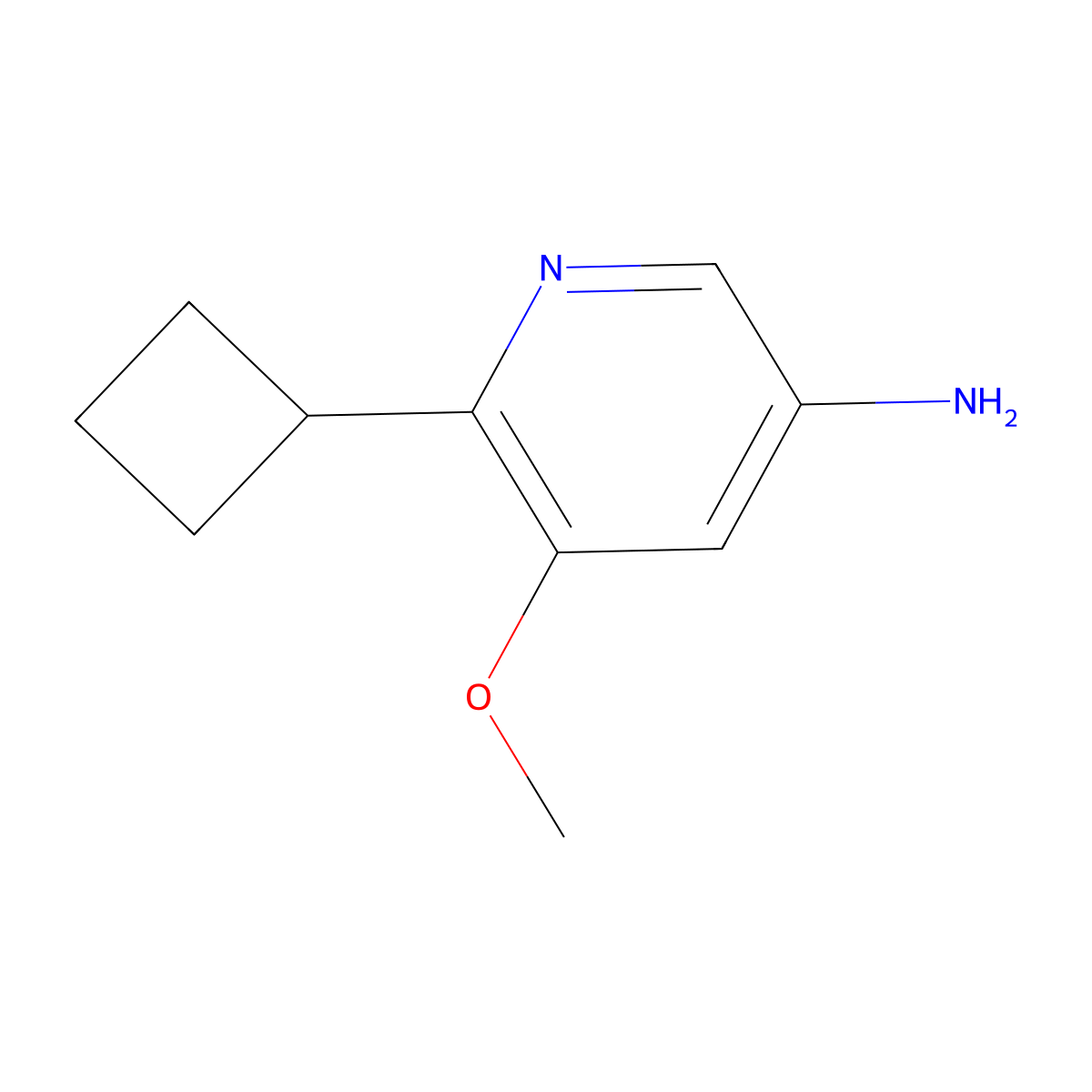 6-Cyclobutyl-5-methoxypyridin-3-amine molecular structure, CAS 2294947-49-0