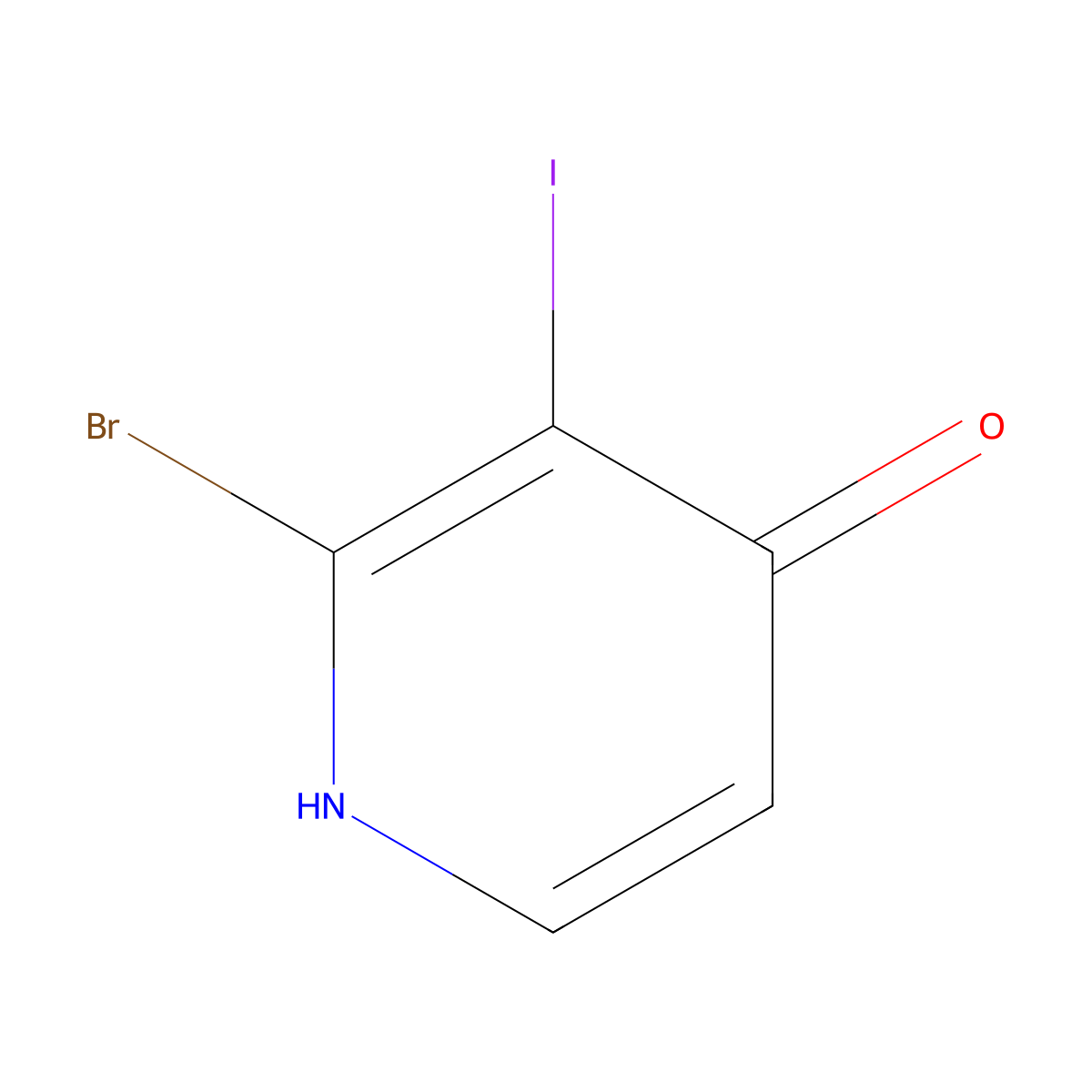 2-Bromo-3-iodopyridin-4-ol molecular structure, CAS 2294947-51-4