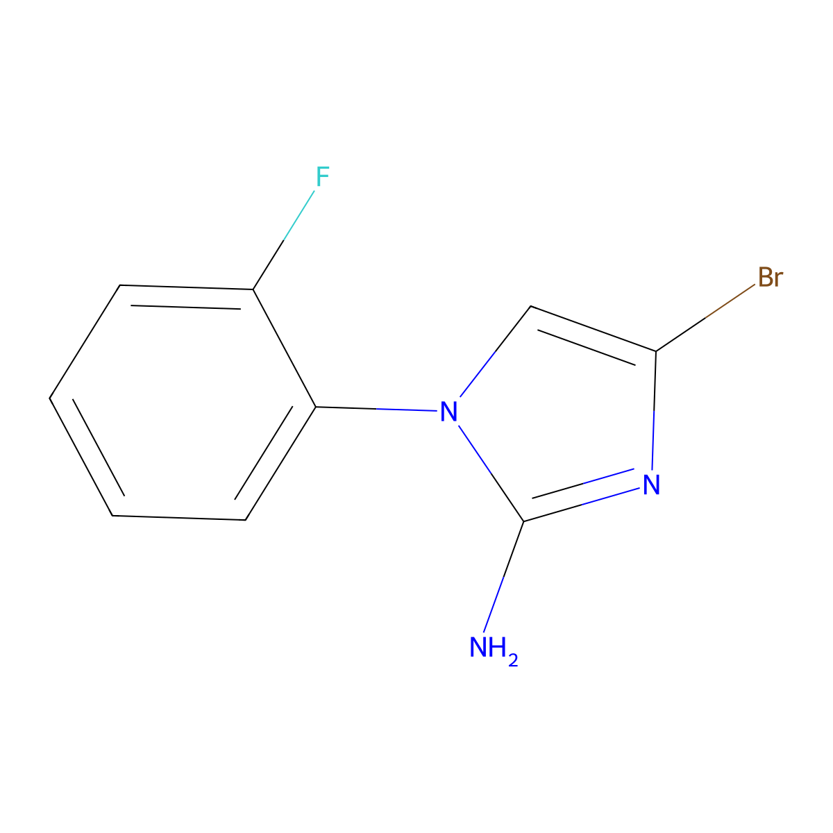 4-bromo-1-(2-fluorophenyl)-1H-imidazol-2-amine molecular structure, CAS 2294947-65-0
