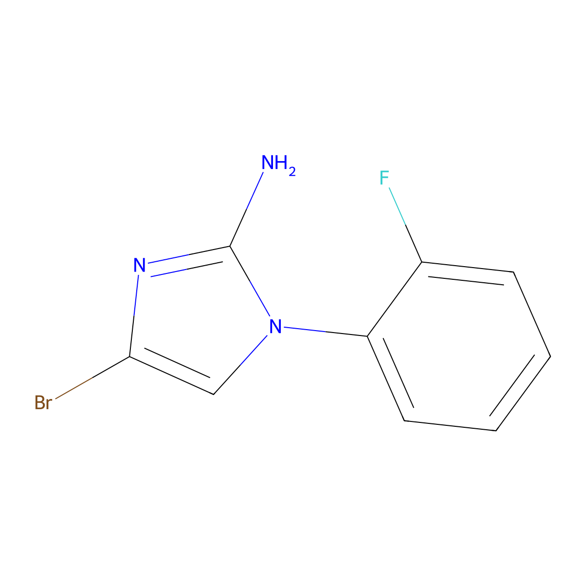 4-bromo-1-(2-fluorophenyl)-1H-imidazol-2-amine molecular structure, CAS 2294947-65-0
