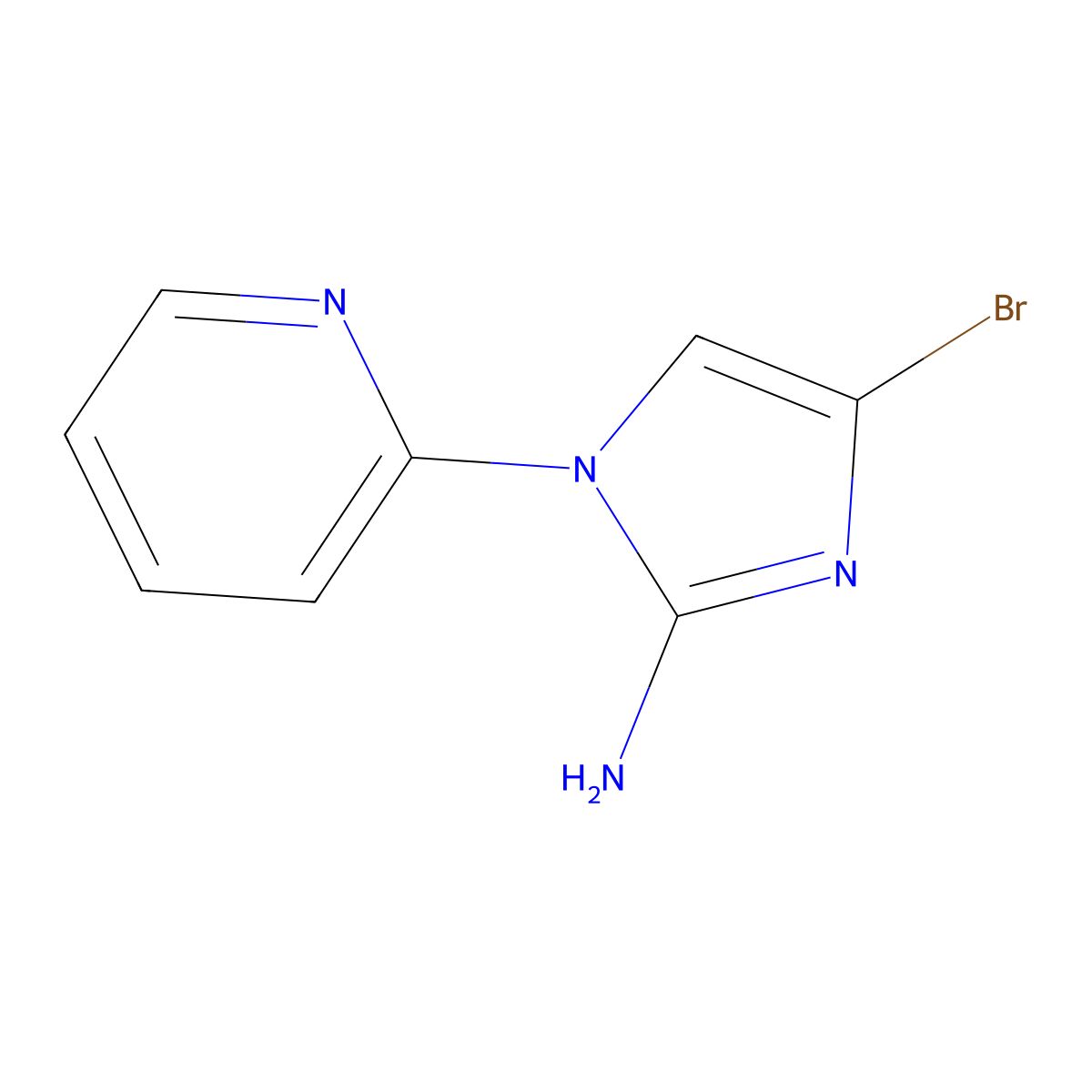 4-bromo-1-(pyridin-2-yl)-1H-imidazol-2-amine molecular structure, CAS 2294947-71-8