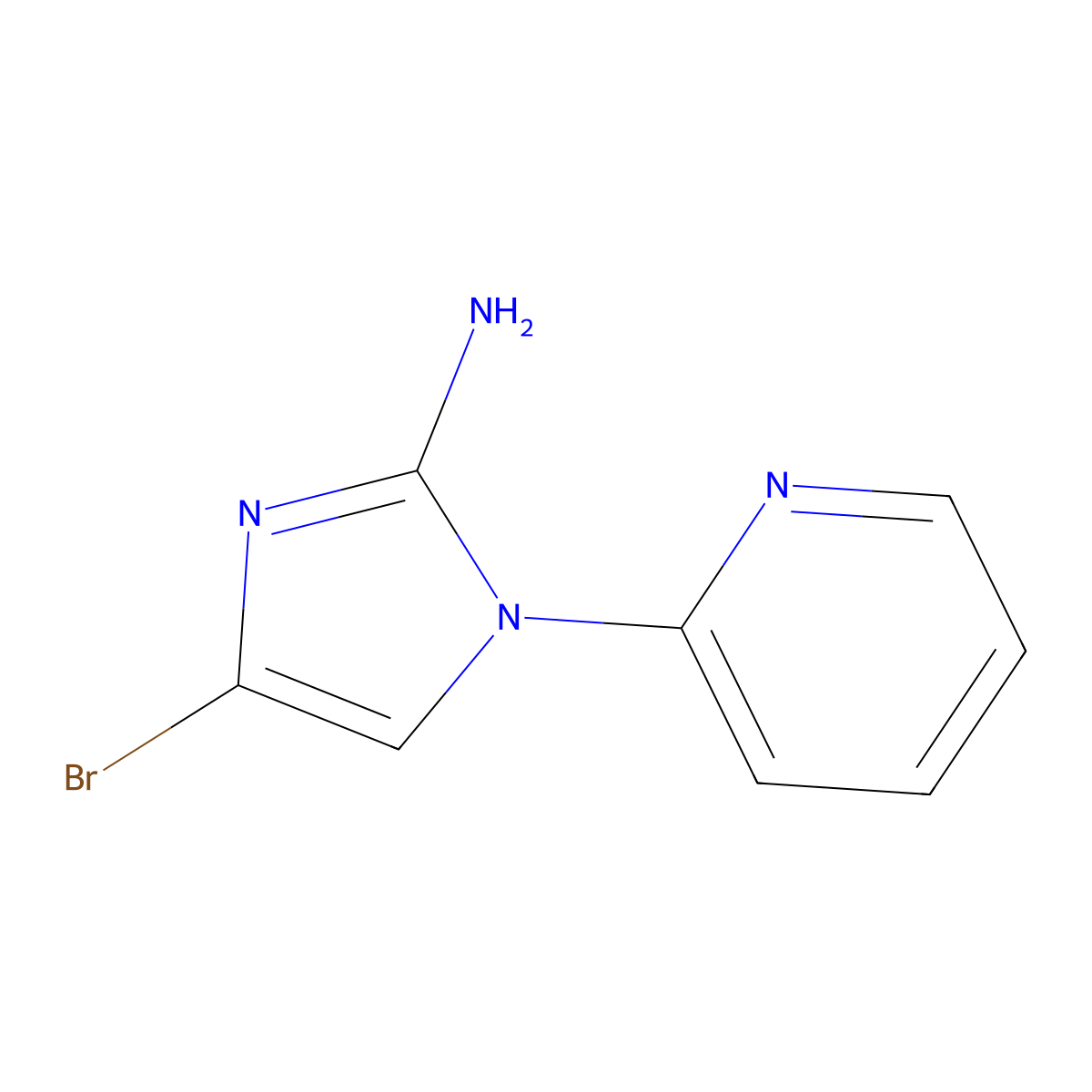 4-bromo-1-(pyridin-2-yl)-1H-imidazol-2-amine molecular structure, CAS 2294947-71-8