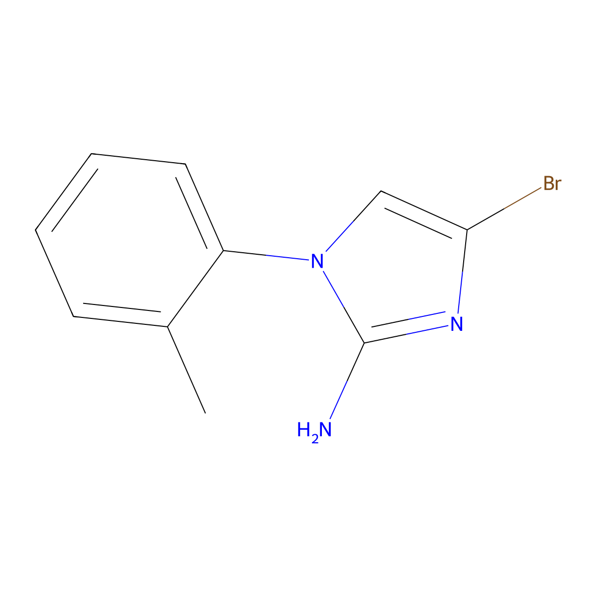 4-bromo-1-(o-tolyl)-1H-imidazol-2-amine molecular structure, CAS 2294947-80-9