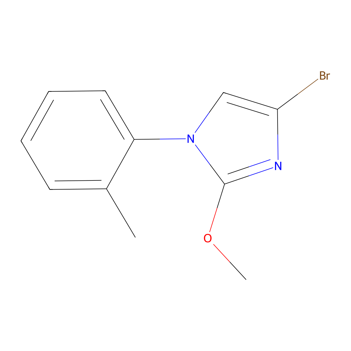 4-bromo-2-methoxy-1-(o-tolyl)-1H-imidazole molecular structure, CAS 2294947-86-5