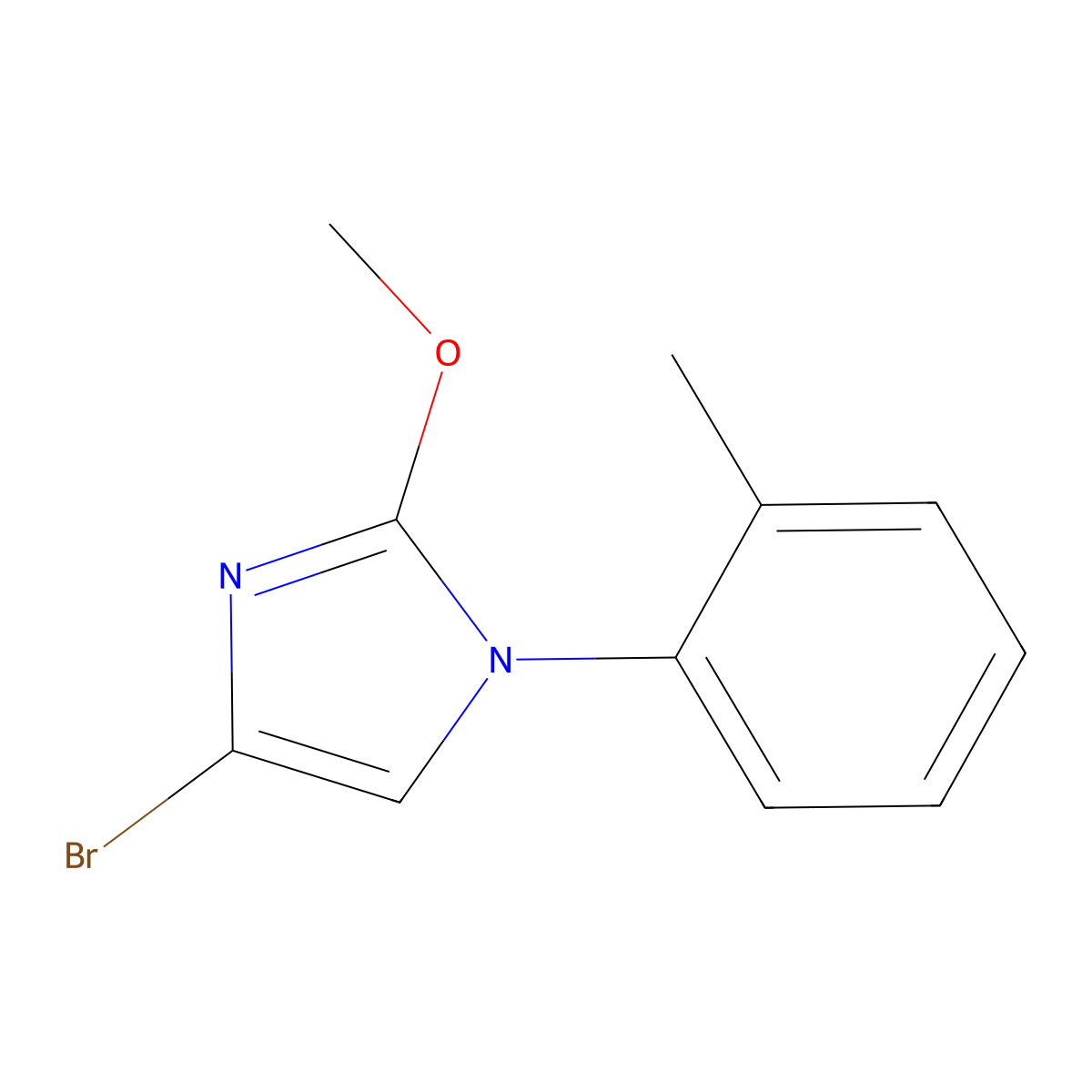 4-bromo-2-methoxy-1-(o-tolyl)-1H-imidazole molecular structure, CAS 2294947-86-5