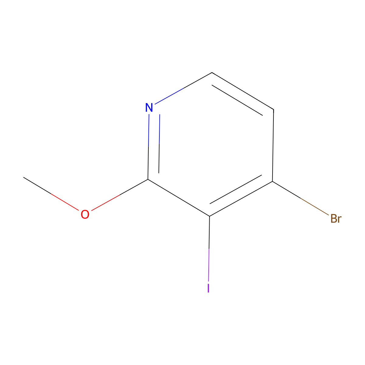 4-Bromo-3-iodo-2-methoxypyridine molecular structure, CAS 2294947-87-6