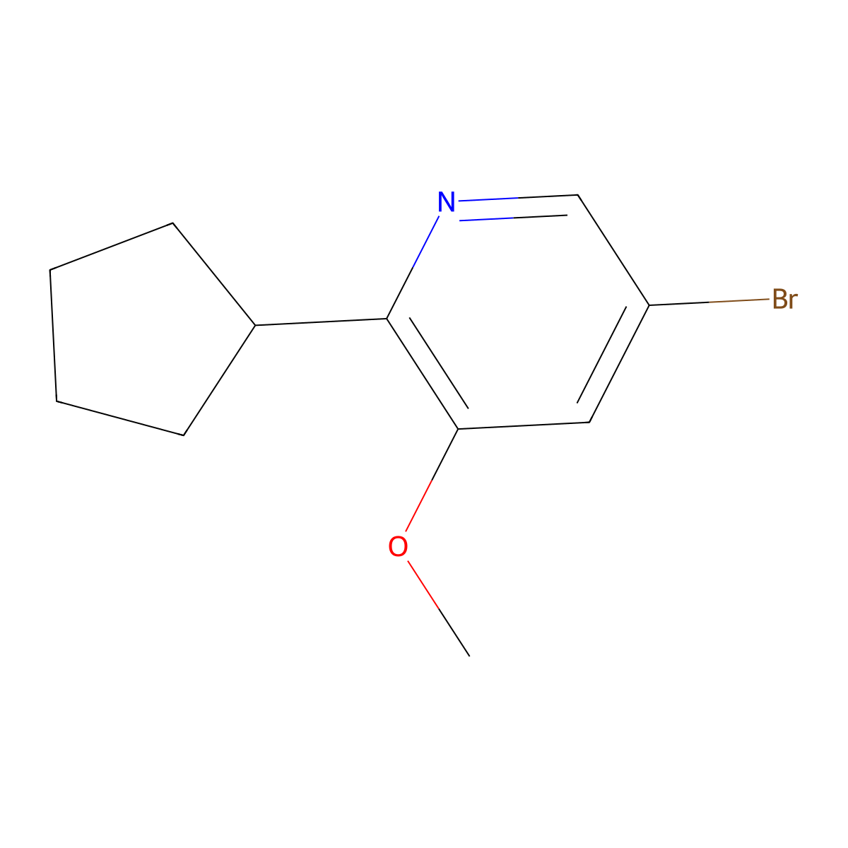 5-Bromo-2-cyclopentyl-3-methoxypyridine molecular structure, CAS 2294947-89-8
