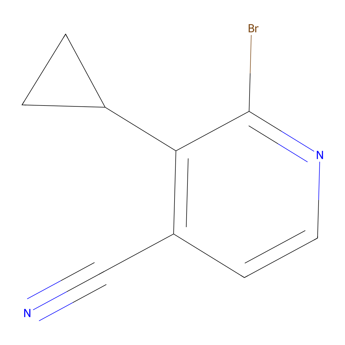 2-Bromo-3-cyclopropylisonicotinonitrile molecular structure, CAS 2294947-90-1