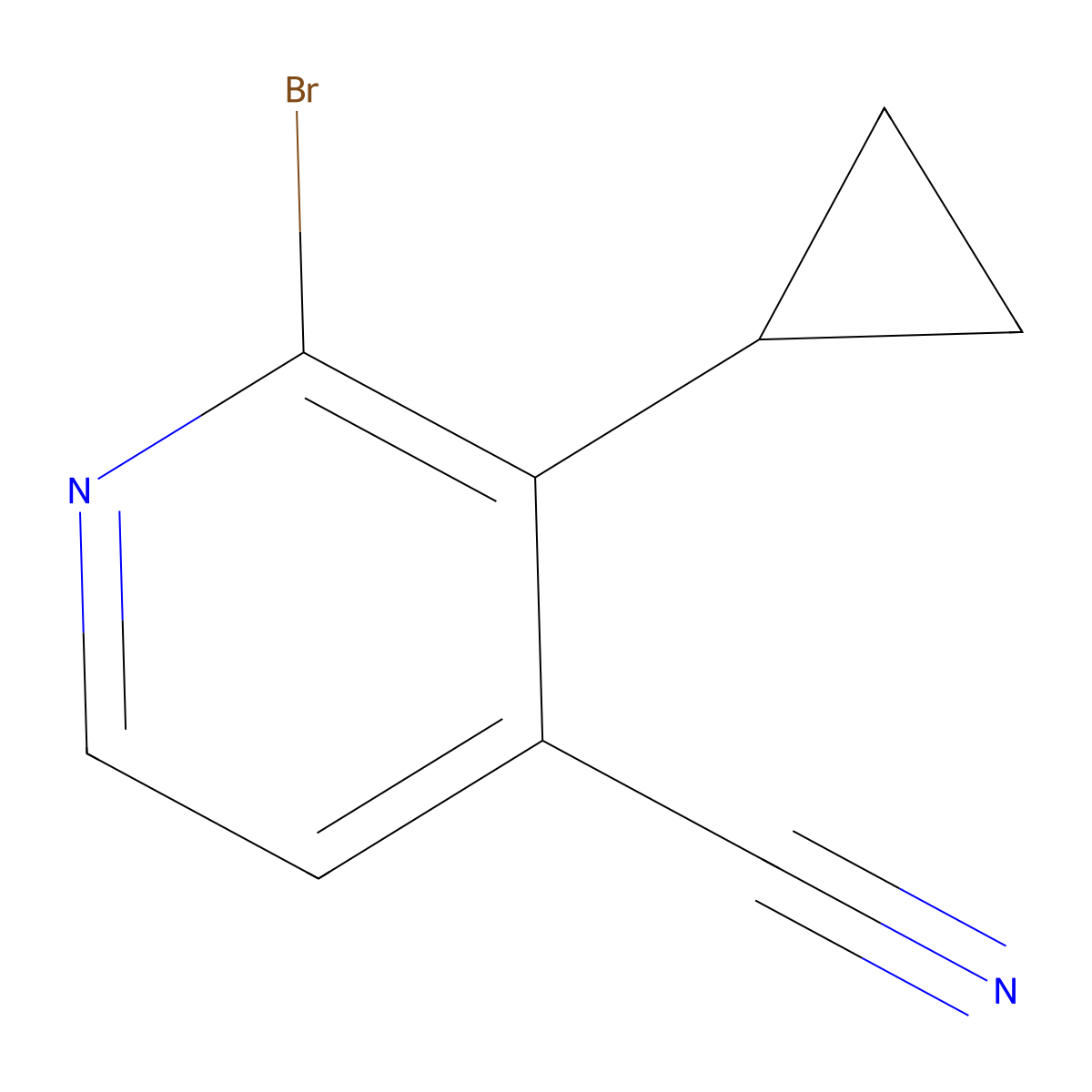 2-Bromo-3-cyclopropylisonicotinonitrile molecular structure, CAS 2294947-90-1