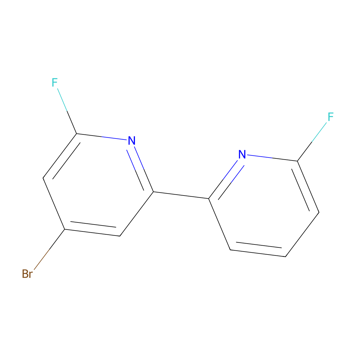 4-Bromo-6,6'-difluoro-2,2'-bipyridine molecular structure, CAS 2294947-92-3