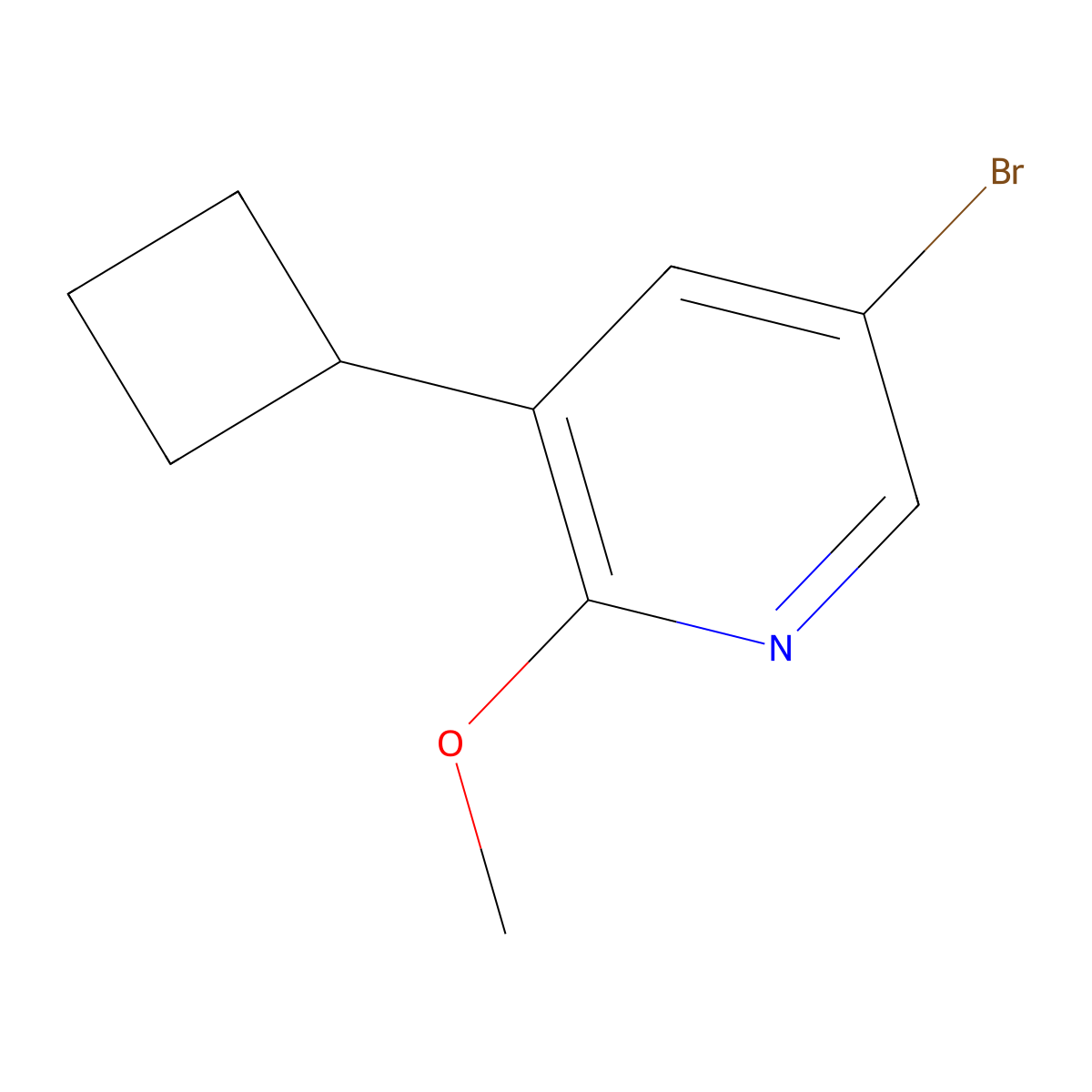 5-Bromo-3-cyclobutyl-2-methoxypyridine molecular structure, CAS 2294947-93-4