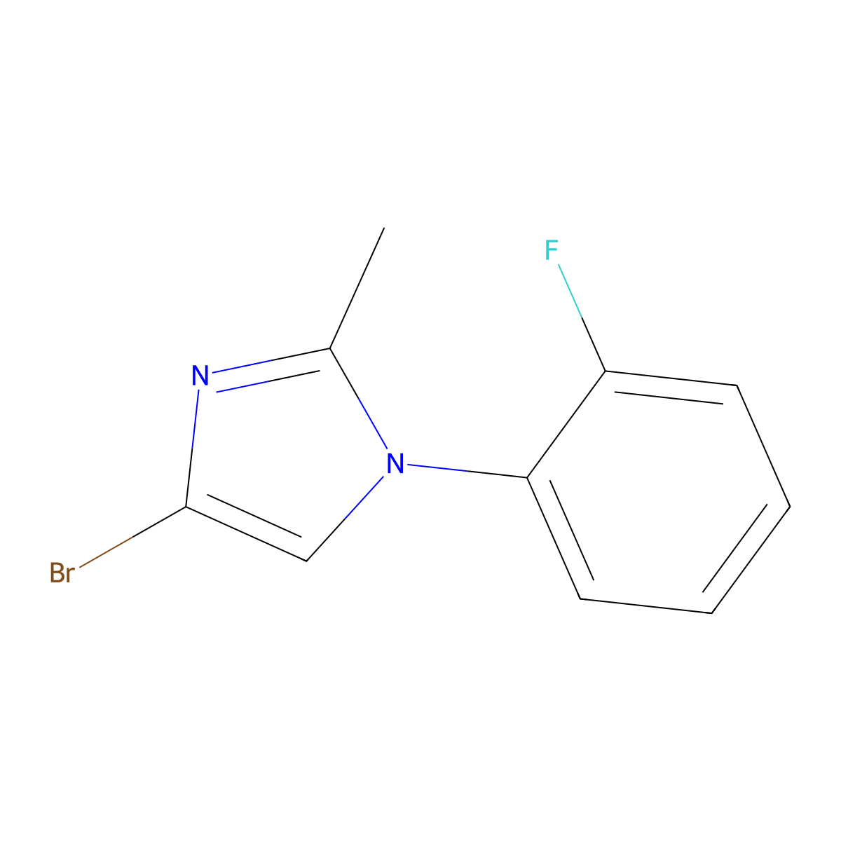 4-bromo-1-(2-fluorophenyl)-2-methyl-1H-imidazole molecular structure, CAS 2294947-96-7