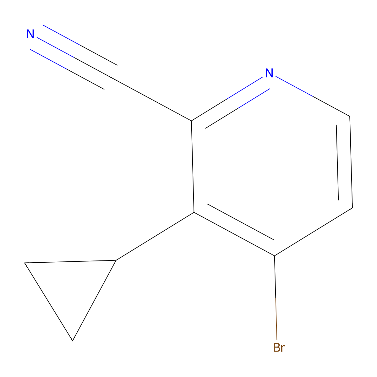 4-Bromo-3-cyclopropylpicolinonitrile molecular structure, CAS 2294947-97-8
