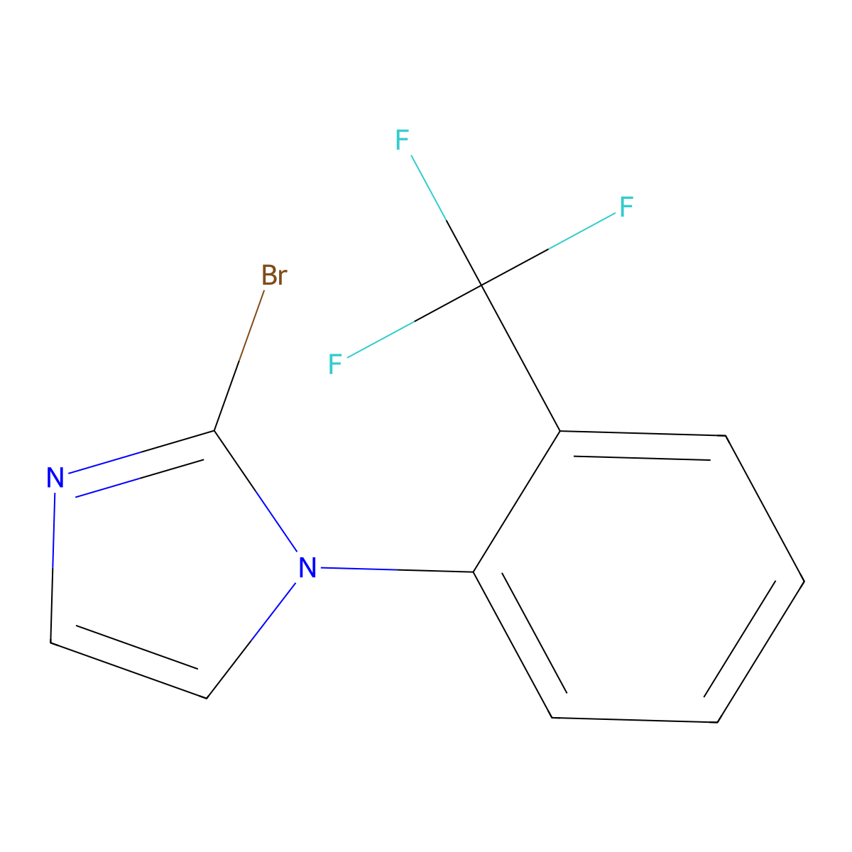 2-bromo-1-(2-(trifluoromethyl)phenyl)-1H-imidazole molecular structure, CAS 2294947-98-9