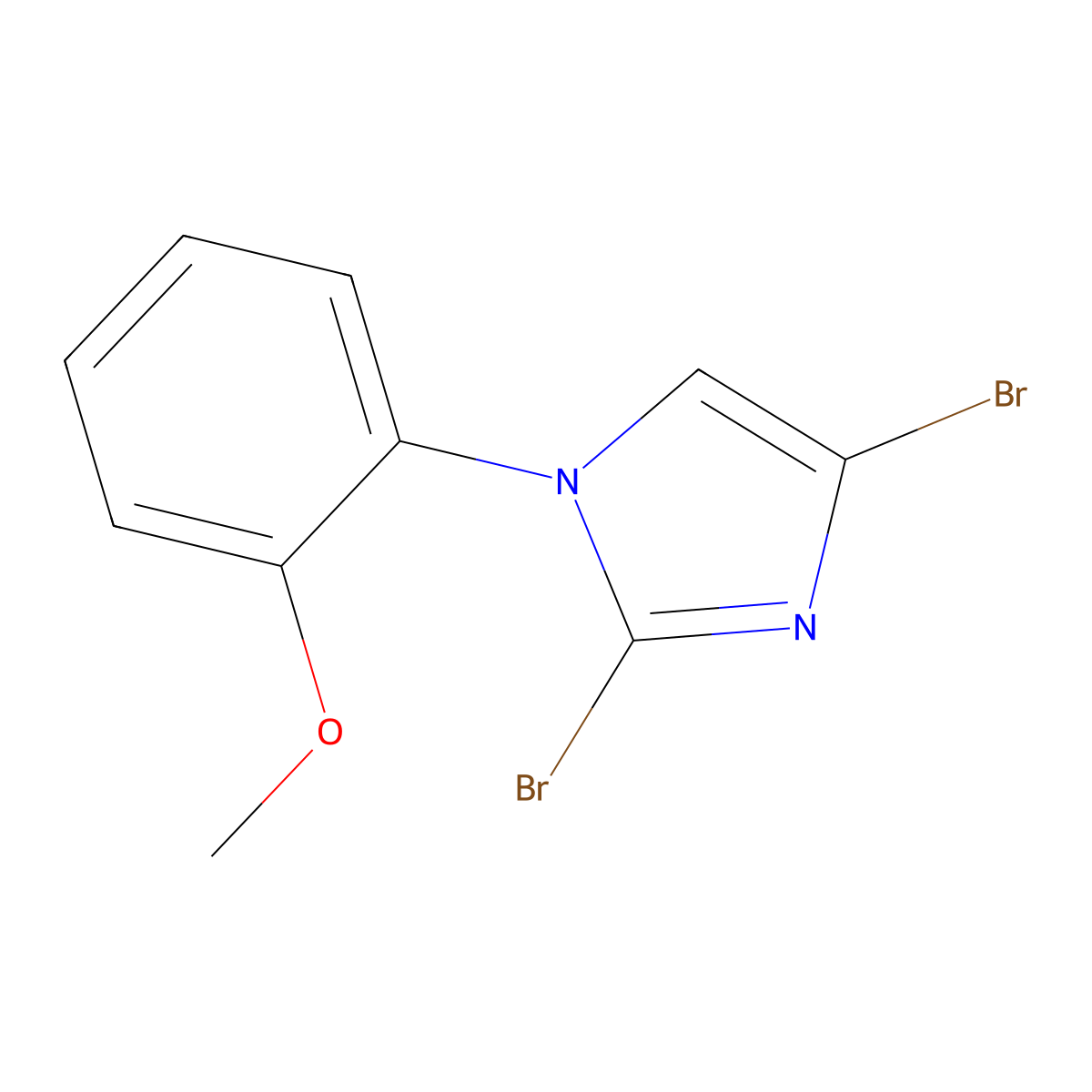 2,4-dibromo-1-(2-methoxyphenyl)-1H-imidazole molecular structure, CAS 2294948-00-6