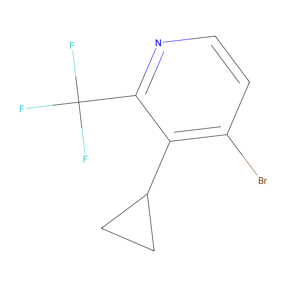 4-Bromo-3-cyclopropyl-2-(trifluoromethyl)pyridine molecular structure, CAS 2294948-03-9