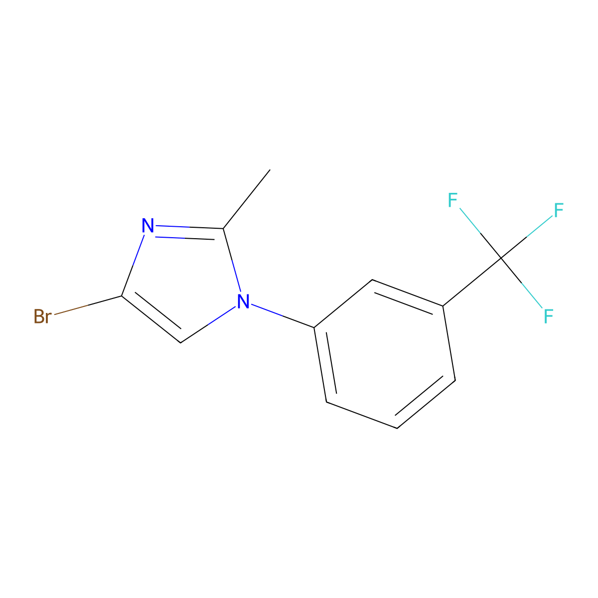 4-bromo-2-methyl-1-(3-(trifluoromethyl)phenyl)-1H-imidazole molecular structure, CAS 2294948-04-0