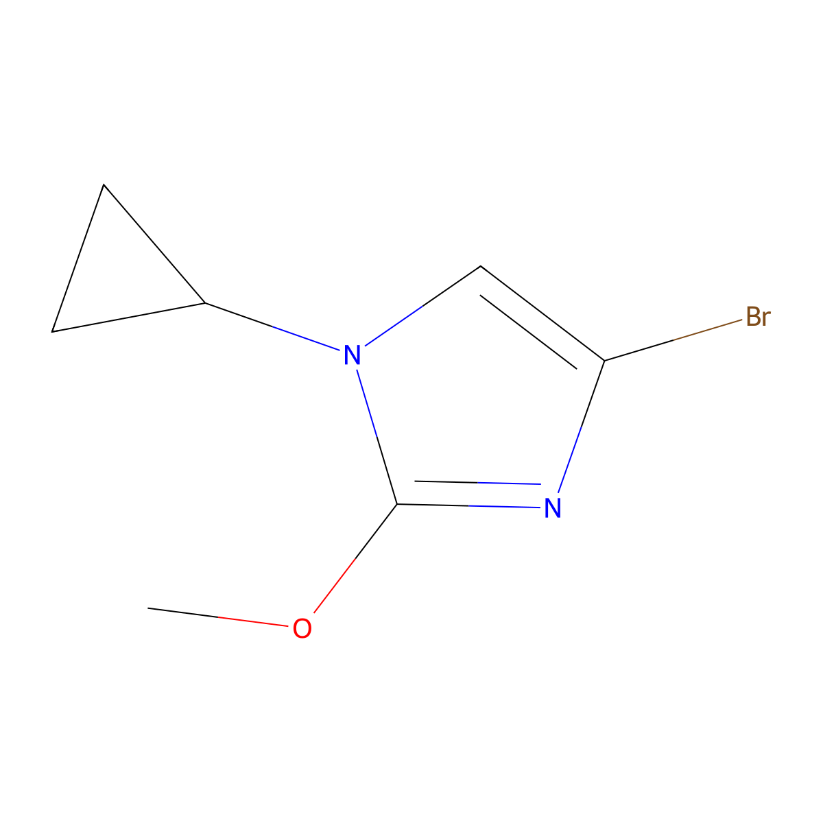 4-bromo-1-cyclopropyl-2-methoxy-1H-imidazole molecular structure, CAS 2294948-05-1