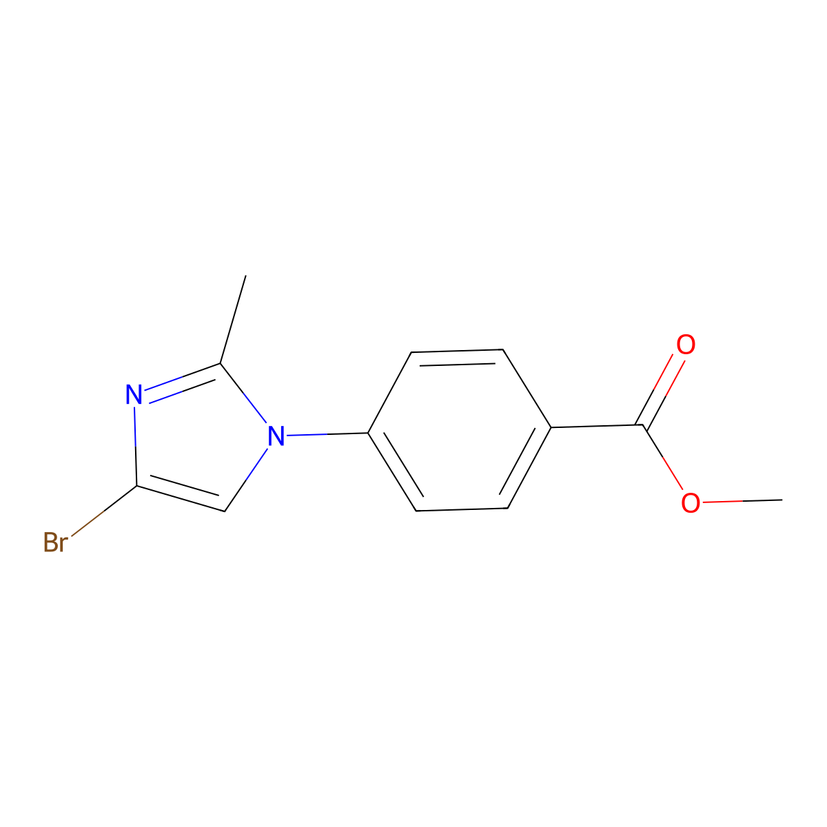 methyl 4-(4-bromo-2-methyl-1H-imidazol-1-yl)benzoate molecular structure, CAS 2294948-13-1