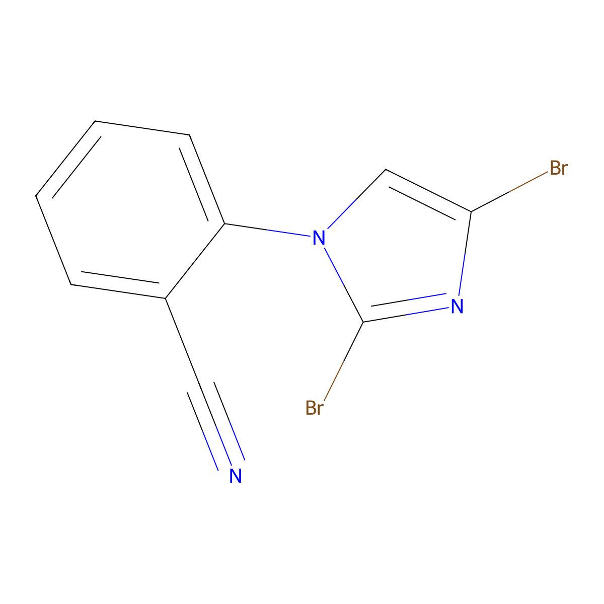 2-(2,4-dibromo-1H-imidazol-1-yl)benzonitrile molecular structure, CAS 2294948-21-1