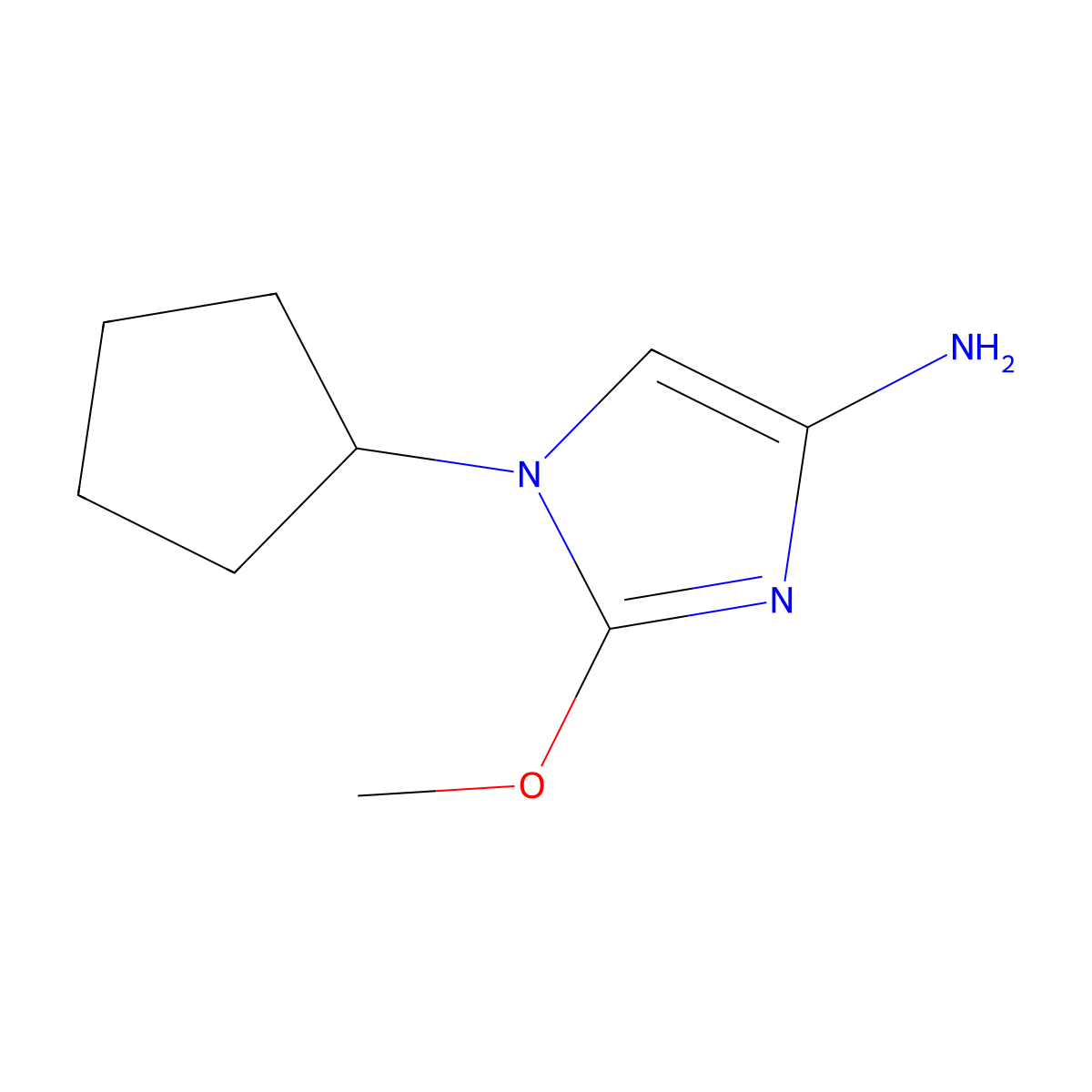 1-cyclopentyl-2-methoxy-1H-imidazol-4-amine molecular structure, CAS 2294948-23-3