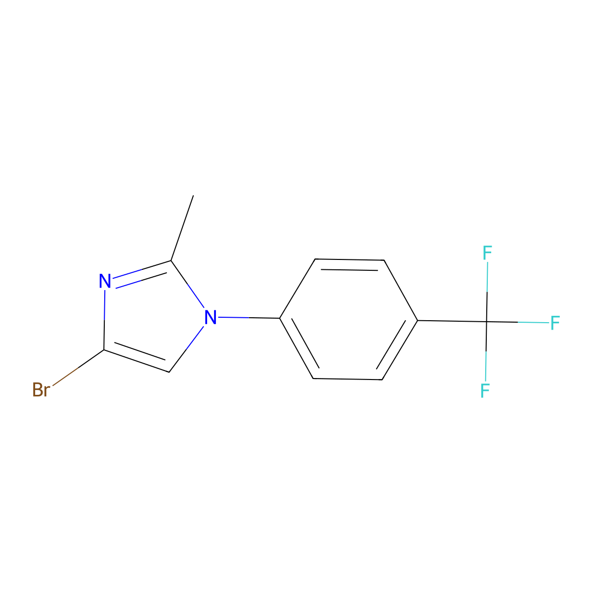 4-bromo-2-methyl-1-(4-(trifluoromethyl)phenyl)-1H-imidazole molecular structure, CAS 2294948-24-4
