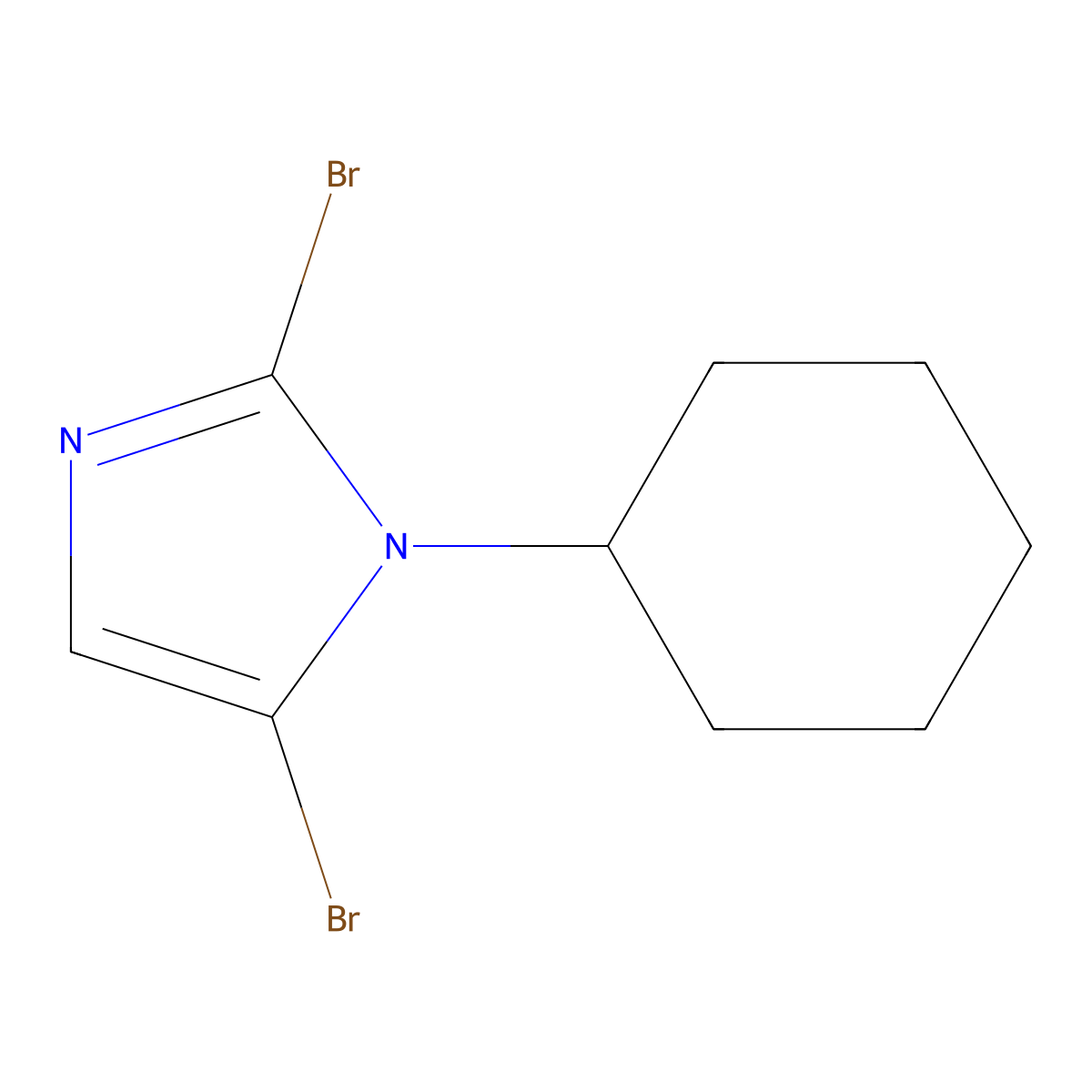 2,5-dibromo-1-cyclohexyl-1H-imidazole molecular structure, CAS 2294948-30-2