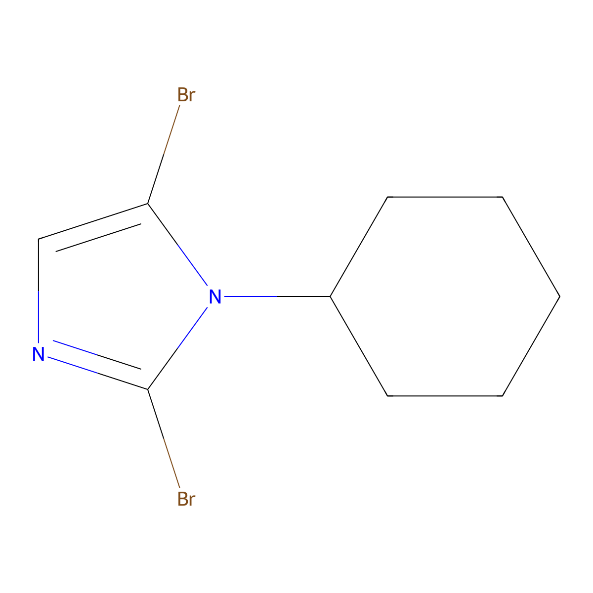2,5-dibromo-1-cyclohexyl-1H-imidazole molecular structure, CAS 2294948-30-2