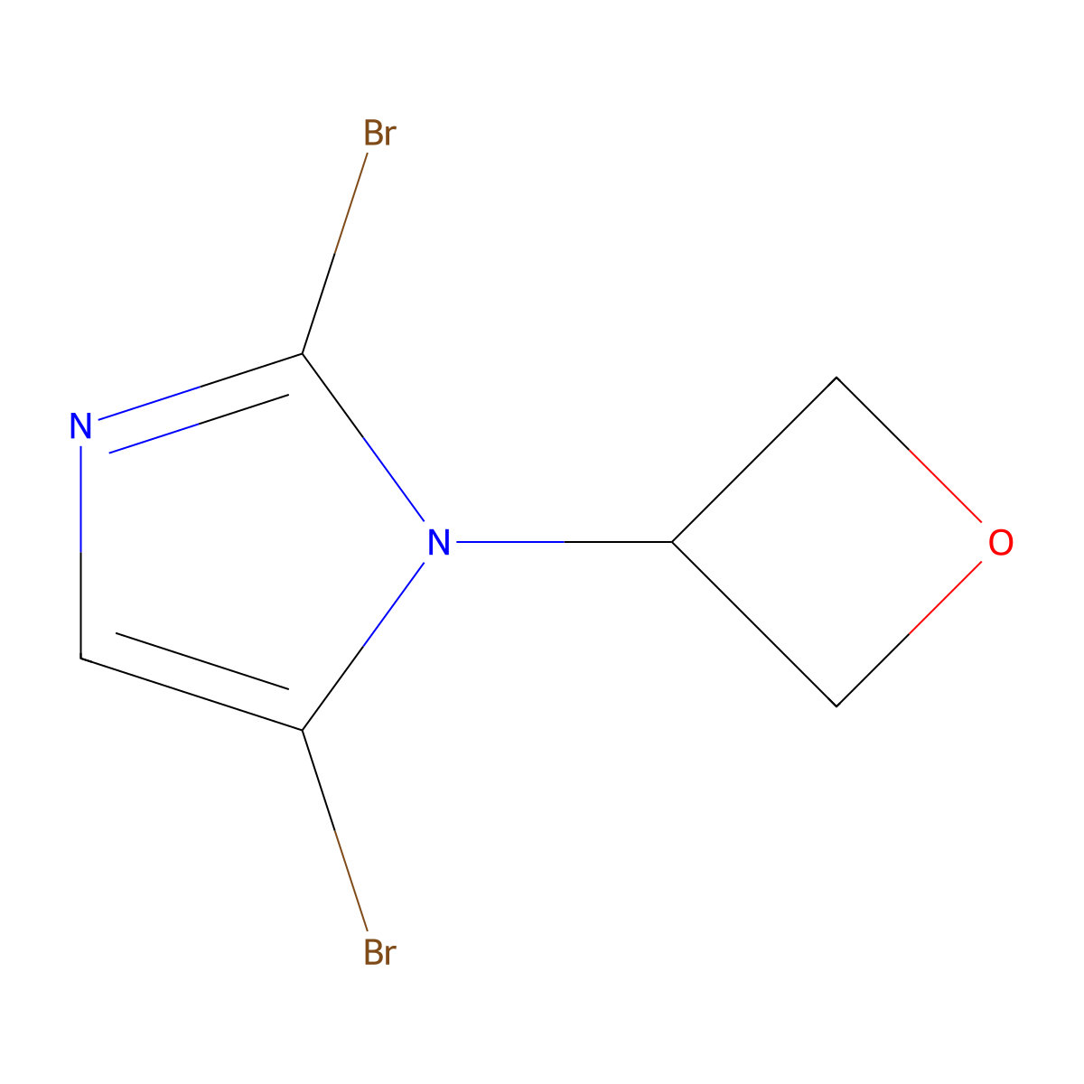 2,5-dibromo-1-(oxetan-3-yl)-1H-imidazole molecular structure, CAS 2294948-42-6