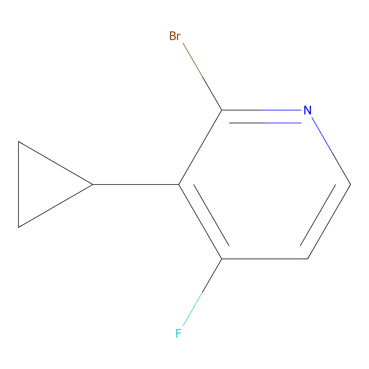 2-Bromo-3-cyclopropyl-4-fluoropyridine molecular structure, CAS 2294948-46-0