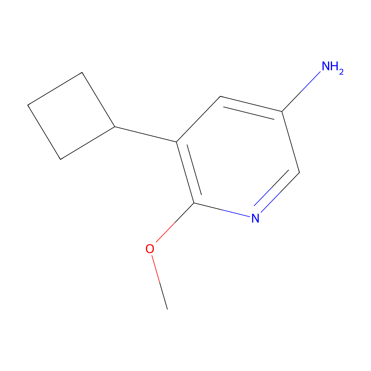 5-Cyclobutyl-6-methoxypyridin-3-amine molecular structure, CAS 2294948-53-9