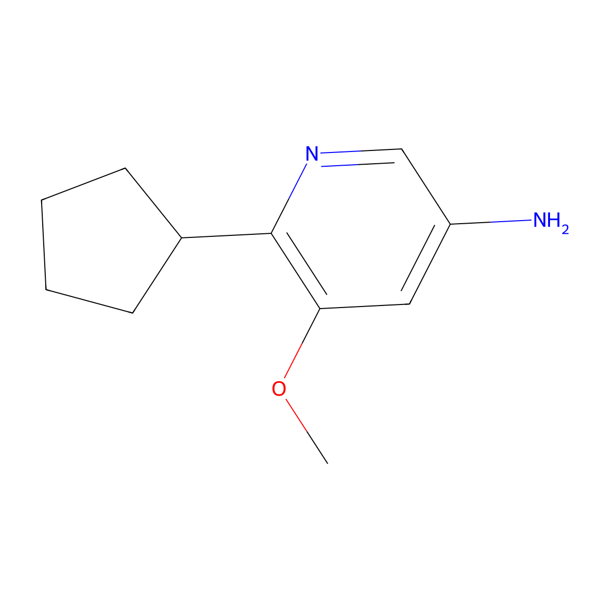 6-Cyclopentyl-5-methoxypyridin-3-amine molecular structure, CAS 2294948-60-8